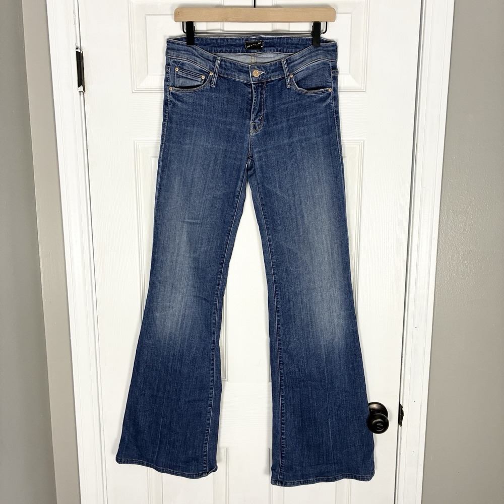 MOTHER Blue Flare Jeans Wide Leg